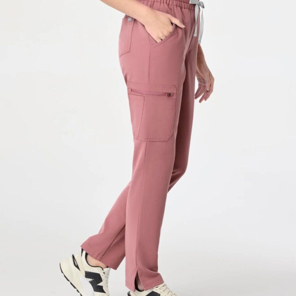 Like New! FIGS High Waisted Dowa Scrub Pants Mauve in Size XXS/T - Picture 3 of 16